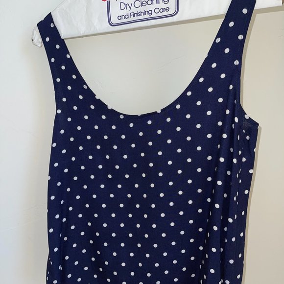Coastal Grandmother all the wayyyyy…Daniel Moshe Blue And White Polkadot Tank - Picture 4 of 4